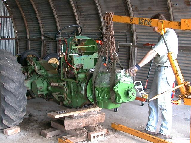 bolting engine to tractor