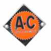 Allis Chalmers D19 Emblem, Orange on Chrome Diamond