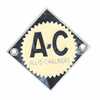 Allis Chalmers D19 Emblem, Cream on Chrome Diamond