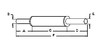 photo of Round body 4-1\4 inch shell diameter, A= 13 inch inlet length, B= 2 inch inlet inside diameter, C= 20 inch shell length, D= 7 inch outlet length, E= 2 inch outlet outlet diameter, F= 41 inch overall length. For tractor models B414 with B-144 gas engine.