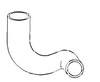 photo of This lower radiator hose has an inside diameter at one end of 2 1\8 inches and an inside diameter at 1 3\4 inches. For 180, 185, 190, 190XT