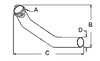 photo of A= 2 bolt inlet, B= 21  vertical length, C= 26  horizontal length, D= 1-7\8  outlet O.D.. Used with manifold F552R and muffler AB2700R. For tractor models (50 from 1953-1955), (520 from 1956-1958), (530 from 1958-1959). Replaces AR4638R.