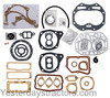 photo of Contains the following gaskets and seals; Carb to manifold A4631R, Carb to intake A4634R, Intake manifold A4642R, Manifold AB5504R, Vent pipe B60R, 2 Valve cover washers B425R, Valve cover B3722R, Water inlet B3754R, Water outlet B3565R, Block to crankcase B3742R, Cylinder head B3743R, Cylinder head washers B369R, Sediment bowl C1778R, Water pipe F1056R, Vent outlet pipe R495R, Air cleaner R20039R, Flywheel cover A3311R, Drive shaft outer bearing cover A3817R, Main bearing oil hole A4847R, Main bearing cover B3030R, Main bearing housing B3735R, Main bearing housing B3734R, Main bearing seal AB5160R, Brake housing B2743R, Flywheel spacer B3028R, Reduction gear cover B3084R, Dust shield B3122R, Clutch fork bearing B3467R, Clutch fork bearing B3980R, 3 Camshaft left bearing shims B3982R, Distributor mounting F2632R, Flywheel cover packing strip F2728R, Governor housing B2655R, Governor side cover B3593R, Ring and cylinder set AB5363R, RE540377, Crankshaft and bearing set AB5364R