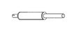 photo of Horizontal round body 3-1\4  shell diameter, 2-3\4  inlet length, 1-5\8  inlet I.D., 16-3\4  shell length, 3  outlet length, 1-3\4  outlet O.D., 22-1\2  overall length. For tractor models (200B, 210B, 211B with gas engine 1957-1959), (300 1953-1957), (300B, 310B, 311B 1957-1959), (430 with gas engine SN# 8191147 and below 1960-1962).