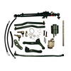 photo of Power steering kit. Kit contains all parts necessary to convert manual steering to power steering. Tractors 1965 and later: 2000 3 cylinder, 3000, 3600, 3610 (*will fit 2000, 3000 tractors that have been changed from generator to alternator). Kit Contents: mounting flange, power steering cylinder, long rod, hydraulic pump, oil tank, pressure tube, inlet hose, emptying tube, 2 tie rod ends, 3 steering arms, middle connection tube, hardware. Note, this item must ship truck freight. Please call for shipping quote.