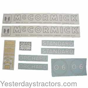 Farmall O6 International McCormick Decal Set 100922