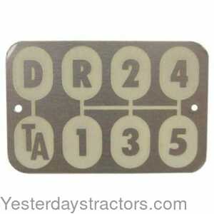 Farmall 340 Transmission Shift Pattern Plate 126759