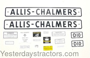 Allis Chalmers D10 Decal Set R1865