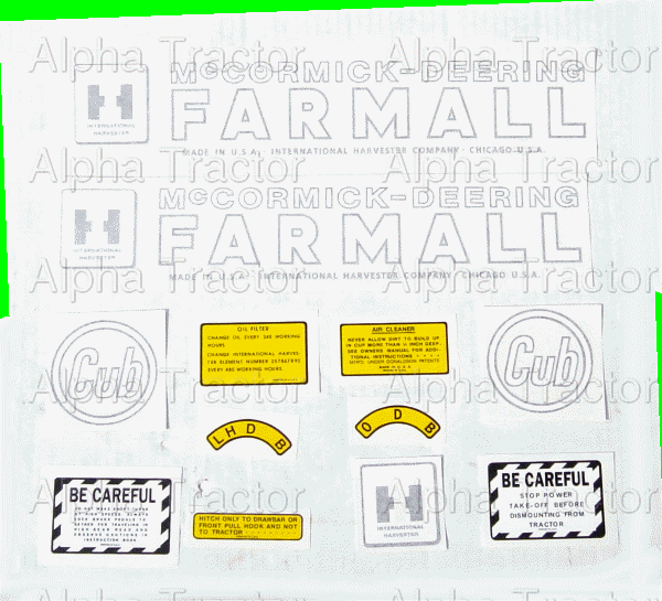 Farmall Cub Decal Set R2564