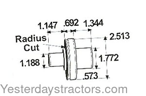 Massey Ferguson 294 4 Axle Pivot Pin 3426523M2