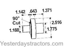 Massey Ferguson 396 Axle Pivot Pin 3429319M1