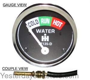 Farmall Super M Water Temperature Gauge with IH Logo 67135D