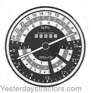 898469M91 Tractormeter - Illuminated- MPH Scale 898469M91
