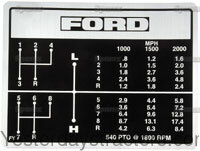 Ford 2000 Shift Pattern Decal C5NN7B292FY