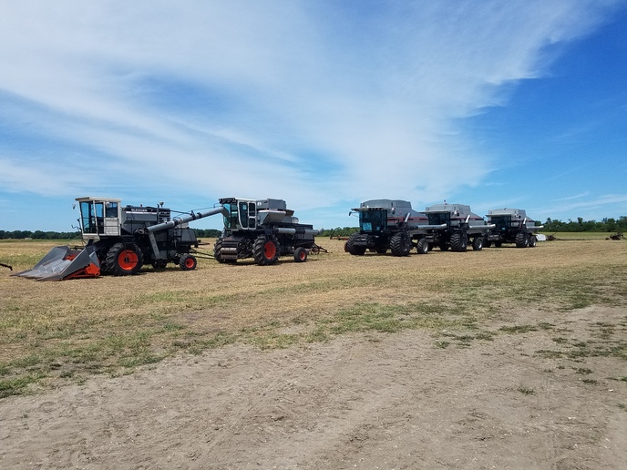 Gleaners on display in Goessel KS this weekend Yesterday's Tractors