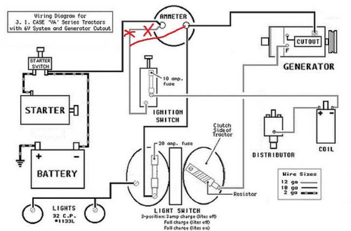 Case VA (VAO) 12 volt wiring diagram - Yesterday's Tractors