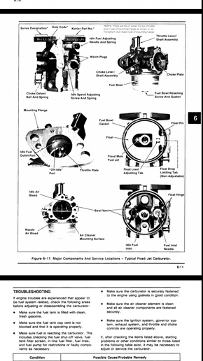 Kohler Engine carb - Yesterday's Tractors