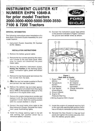 1972 Ford dash cluster Wiring diagram - Yesterday's Tractors