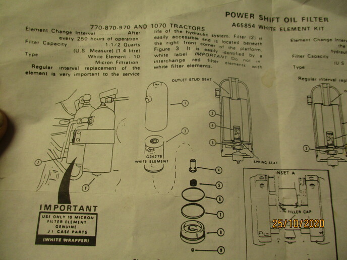 Case 1070 powershift hyd filters Yesterday's Tractors
