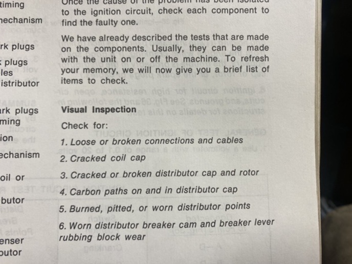 How to test coil/distributor cap/points/condenser Yesterday's