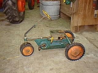 Wooden Seat on Toy Tractor