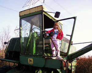 Corey exploring combine cab