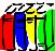 a drawing of books standing upright