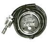 photo of This temperature gauge comes with a 84 inch long lead, metal base, glass lens and chrome bezel. The Fitting is 5\8-18 UF end with 1\2 NPT pipe bushing. Fits in a 2 inch diameter hole. For tractor models 400, 430, 440, 450, 470, 480, LA, 500, 600. Water Temp Gauge with Case logo.