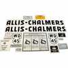 Allis Chalmers WD45 WD45 Decal Set, Black, Mylar