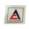 Allis Chalmers D12 Decal, Triangle, Black and Orange with White Background, 1-1\2 inch x 1-1\2 inch, Mylar