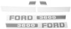 photo of Hood Only Decal Set for Ford Model 3600, 6 pieces Printed on Mylar.