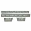 Farmall 1066 International 1066 Decal Set, Hoods and Model Numbers, Black\Gold, Vinyl