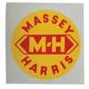Massey Harris MH50 Massey Harris Decal, 3 inch Round, M-H, Yellow with Red Letters, Mylar