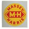 Massey Harris MH333 Massey Harris Decal, 3 inch Round, M-H, Yellow with Red Letters, Mylar