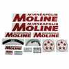 Minneapolis Moline 5 Star Minneapolis Moline Decal Set, 5 Star, Red, Mylar