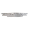 photo of At 10 inches long, this front emblem has raised  International,  rather than the more common Farmall. Used on the industrial versions of the A and B tractors. Bright Aluminum finish. Replaces 8000031, 54208D