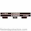 photo of <UL> <li>For Ford tractor model 1720<\li> <li>Replaces Ford OEM number SBA390118640, SBA390115810, SBA390115720, SBA390115730, SBA390115820<\li> <li>White Letters<\li> <li>Black Background Trimmed In Red<\li> <li>Additional Handling and Oversize Fees Apply To This Item<\li> <\UL>
