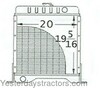 photo of For 1838 Skidloader with Diesel engine. Radiator. Core dimensions: 20  wide, 19.312  high, 3 rows of tubes, 5 fins per inch.