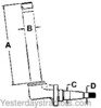 photo of This spindle measures A= 8.312 inch, B= 1.667 inch, C= 1.375 inch, D= .843 inch. For tractor models 495, 585, 595, 595XL, 685, 685XL, 695, 695XL. The wheel bearing kit used for this spindle is part number WBKIH6.