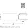 photo of A= 4.16 inch, B= M30 x 1.5 inch inside diameter right hand thread. For tractor models 258, 268, 278, 584, 585, 684, 784, 785, 884, 885, Hydro 84 all with 4WD.