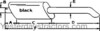 photo of A= 3 inch inlet length, B= 3 inch inlet inside diameter, C= 24 inch shell length, D= 19.25 inch outlet length, E= 2.25 inch outlet outside diameter, F= 47 inches overall length. For tractor models 298, 699.