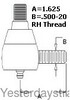 Massey Ferguson 550 Steering Cylinder End, Male Thread