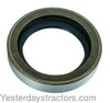 photo of Outer oil seal in rear axle housing, for tractors with wet brakes. For models: MF255, MF265 except Orchard, MF275, MF285. MF298, MF398, MF399, MF690 to serial number T1301043, MF698, MF699, MF1085 Industrials: 30, 30B, 30D, 31, 40, 40B, 50A, 50C, 50D. 2 3\8 inches inside diameter, 3 3\8 inches outside diameter, 7\8 inch width. Replaces 1860954M1