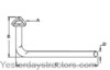 photo of A= 3 bolt inlet, B= 13 inch vertical length, C= 31 inches horizontal length, D= 1-1\2 inch outlet outside diameter. For model 135 with 4 Cylinder Continental Gas Engine.