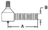 photo of A= 4.00 inches, B= .813 inches, 16 left hand thread. For tractor models 600, 620, 630, 640, 650, 660, 800, 820, 840, 850, 801, 851, 861, 2000, 4000.
