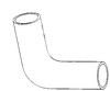 photo of Radiator hose, upper. For tractor models 354, 364, 384.