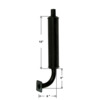 photo of 6 inch inlet length, 15 inch shell length, 2 inch outlet length, 1-1\2 inch outlet outside diameter, 24 inch overall length, round body. 2-1\4 inch flange bolt spacing. For tractor models 1110, 1210, 1310, 1510, 1710, 1910 all between 1983-1987. Replaces SBA314100521. DOES NOT INCLUDE GASKET AS WE DO NOT HAVE THE GASKET AVAILABLE.