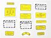 photo of This is a set of 13 misc. decals for tractor models:100, 130, 140.(R3596V). These are printed on Vinyl, die cut.