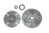 photo of This remanufactured single stage clutch kit includes a 10 1\2 inch, 9 spring, 16 spline, 1 11\16 inch hub remanufactured pressure plate assembly, a 10 1\8 inch, 10 spline, 1 1\8 inch hub, 4 pad remanufactured clutch disc; new release bearing and two new pilot bearings. For tractors: 300, 320, 330, 340, 350, 460, 504, 544, 606. Industrial: 2500, 2504, 2544, 2606, 3616 (gas to serial number 1945 and diesels to serial number 2117).