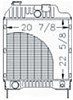 photo of Core size 20.875 inches wide, 22.625 inches high, 4 rows of tubes, 8 fins per inch. For tractor models 3645 (serial number B249040 and up), 3655 (serial number B284013 and up), 3660 (serial number B284013 and up), 6190, 8110, 8120 (Before serial number F044008), 8130. Verify core size prior to ordering.